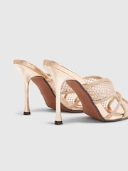 River Island Sandales mules à talons en maille ornées - Image 6 de 6