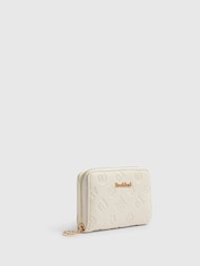 River Island Cream Embossed Monogram Zip Around Purse - Image 3 of 5