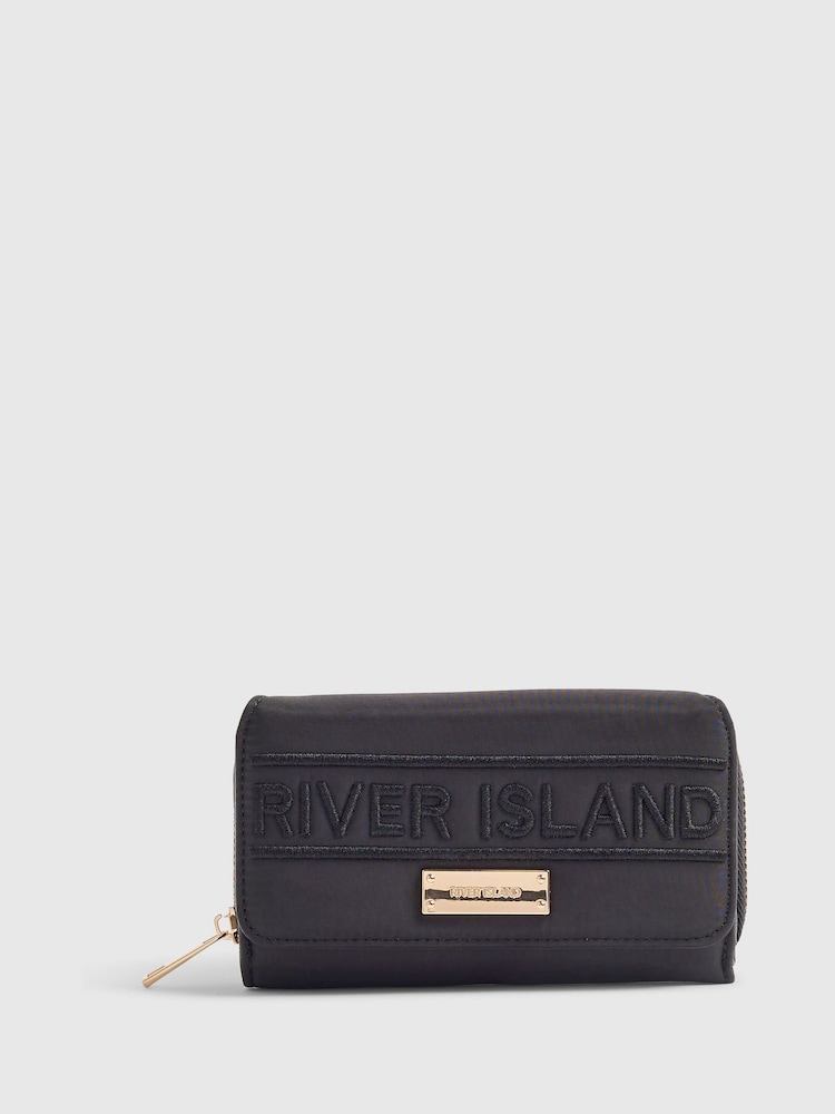 River Island Black Nylon Logo Purse - Image 1 of 5