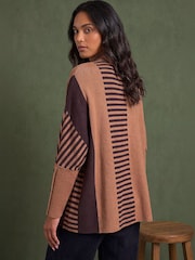 Roman Brown Stripe Colour Block Jumper - Image 4 of 4