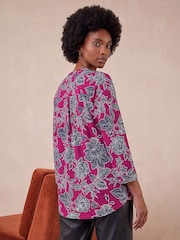 Roman Pink Floral Puff Print Jersey Shirt - Image 4 of 4