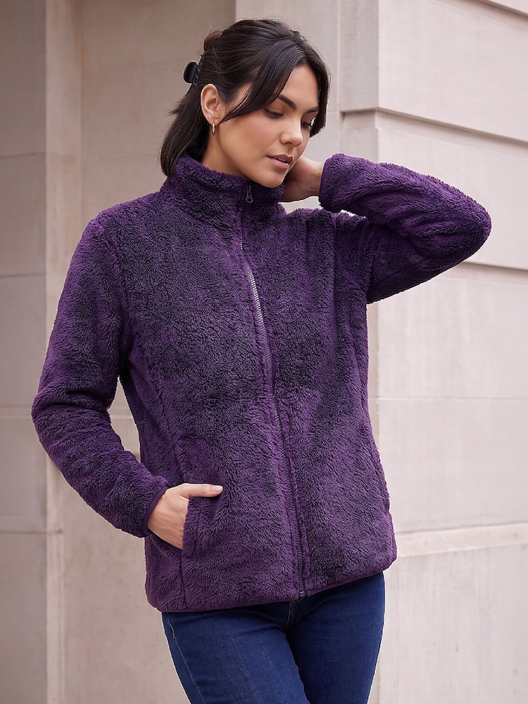 Roman Purple Sherpa Fleece Jacket - Image 2 of 4 Roman Purple Sherpa Fleece Jacket - Image 2 of 4