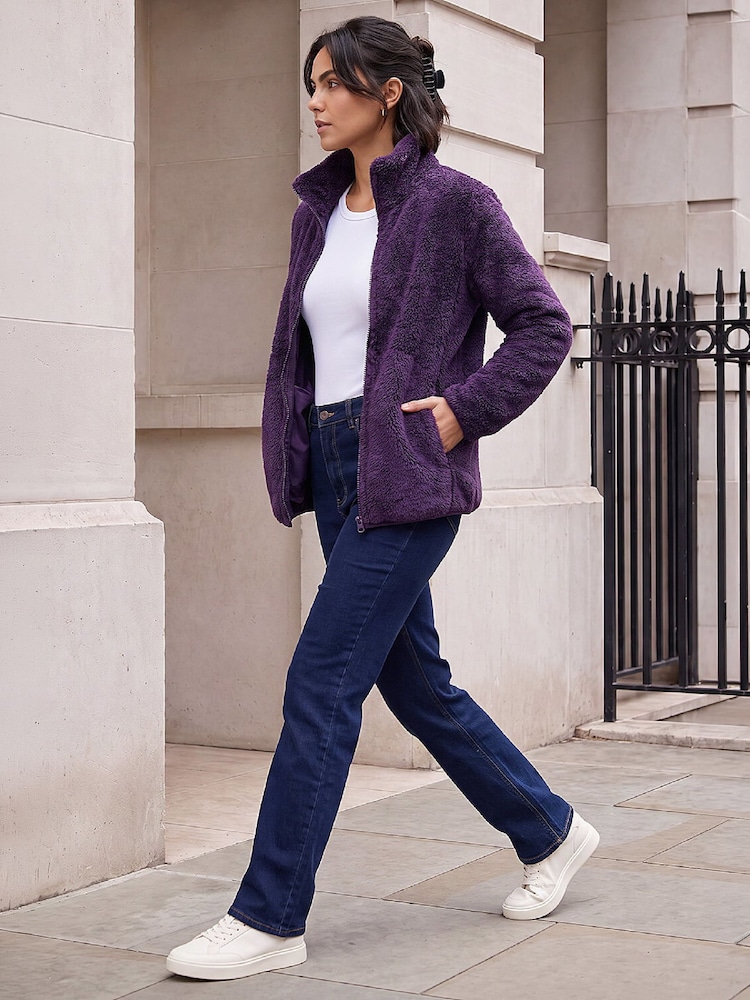 Roman Purple Sherpa Fleece Jacket - Image 4 of 4 Roman Purple Sherpa Fleece Jacket - Image 4 of 4
