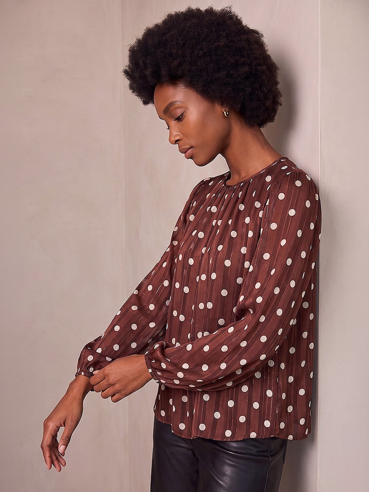 Roman Brown Spot Long Sleeve Top - Image 2 of 4 Roman Brown Spot Long Sleeve Top - Image 2 of 4