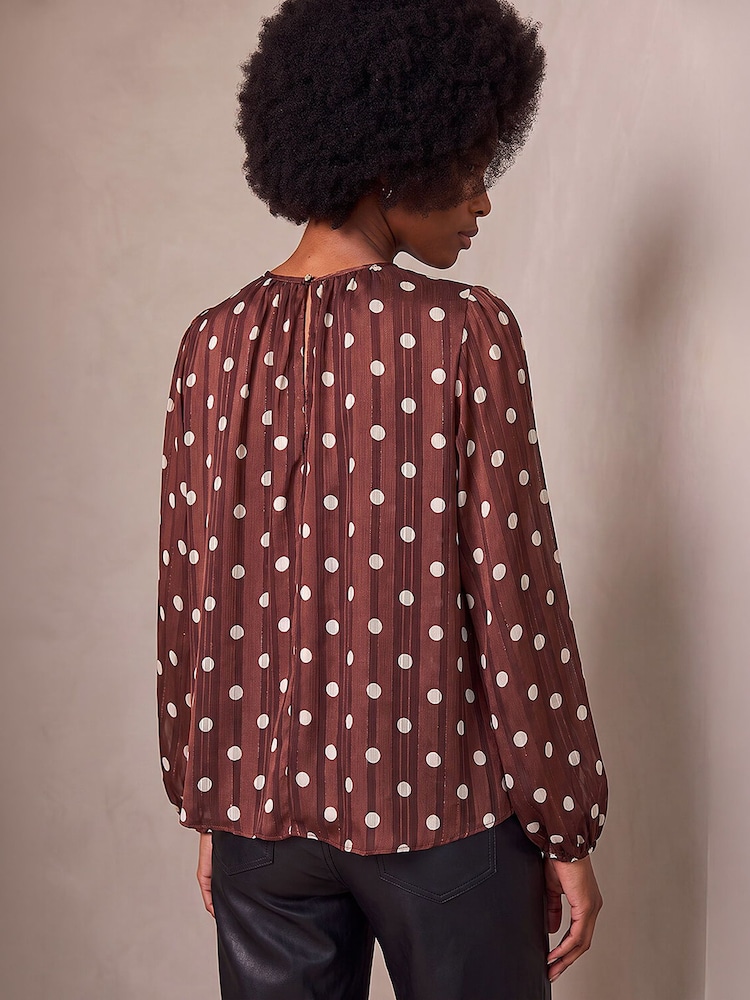 Roman Brown Spot Long Sleeve Top - Image 4 of 4 Roman Brown Spot Long Sleeve Top - Image 4 of 4