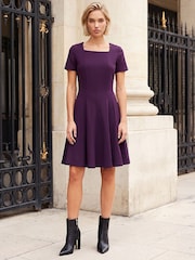 Roman Purple Square Neck Panel Dress - Image 2 of 4