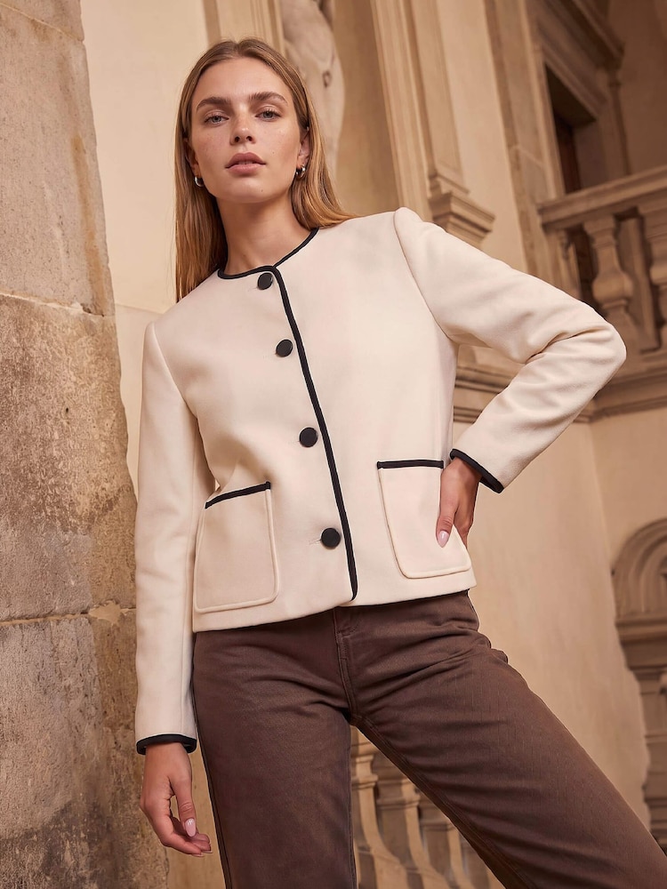 Roman White Tipped Smart Jacket - Image 1 of 4 Roman White Tipped Smart Jacket - Image 1 of 4