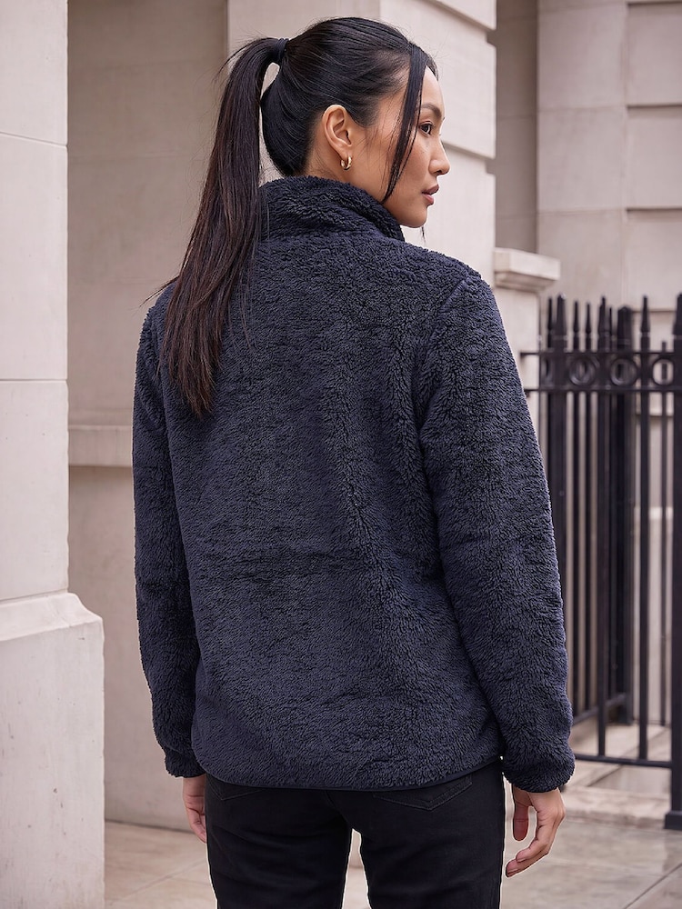 Roman Blue Sherpa Fleece Jacket - Image 4 of 4 Roman Blue Sherpa Fleece Jacket - Image 4 of 4