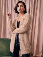 Бежевий - Roman Fluffy Long Sleeve Cardigan - Image 1 of 4