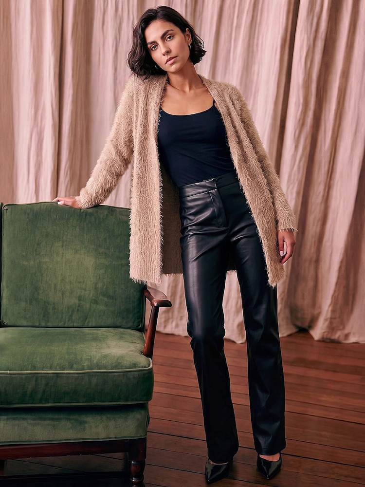 Бежевий - Roman Fluffy Long Sleeve Cardigan - Image 2 of 4