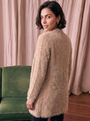 Бежевий - Roman Fluffy Long Sleeve Cardigan - Image 4 of 4