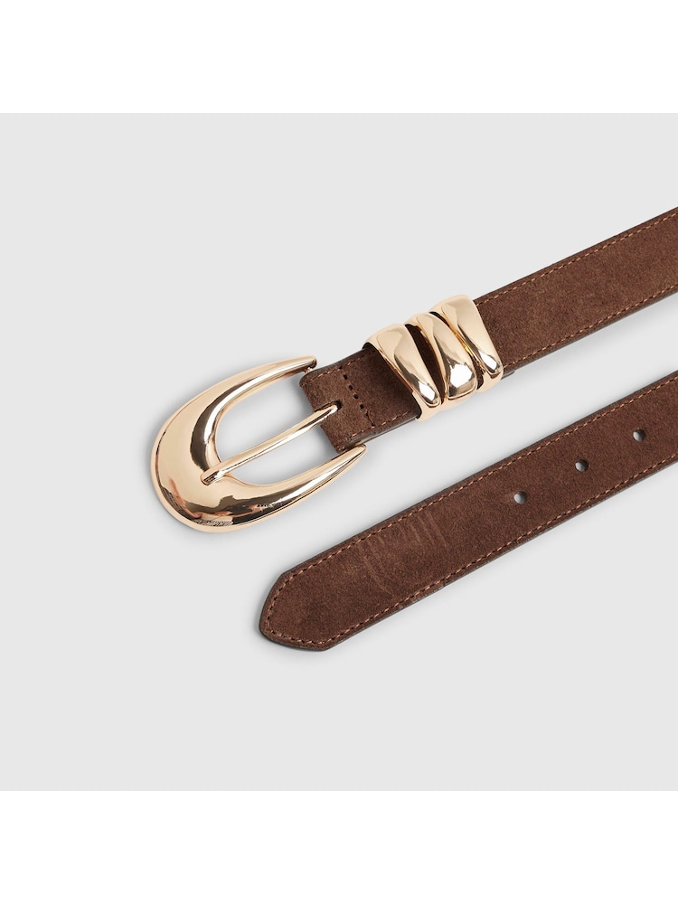 River Island Brown Olivia Attwood Suede Belt - Image 2 of 2 River Island Brown Olivia Attwood Suede Belt - Image 2 of 2