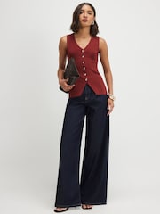 River Island Orange Sleeveless Longline Waistcoat - Image 3 of 4