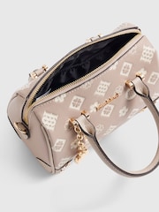 River Island Brown Monogram Embossed Bowler Bag - Image 4 of 5