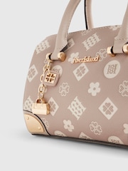 River Island Brown Monogram Embossed Bowler Bag - Image 5 of 5