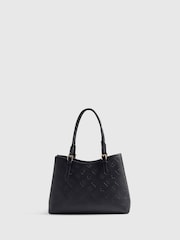 River Island Black Monogram Embossed Charm Tote Bag - Image 2 of 4