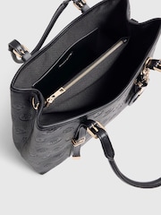 River Island Black Monogram Embossed Charm Tote Bag - Image 4 of 4