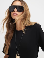 River Island Black Oversized Sunglasses - Image 1 of 4