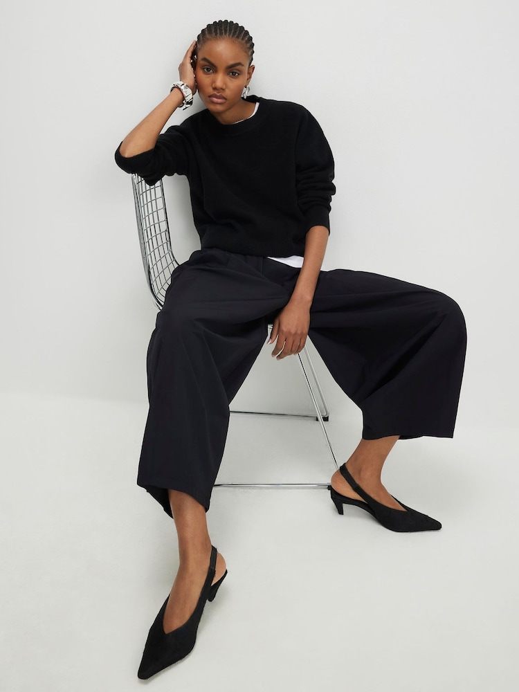 River Island Black Poplin Barrel Trousers - Image 2 of 4 River Island Black Poplin Barrel Trousers - Image 2 of 4