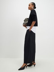 River Island Black Poplin Barrel Trousers - Image 3 of 4