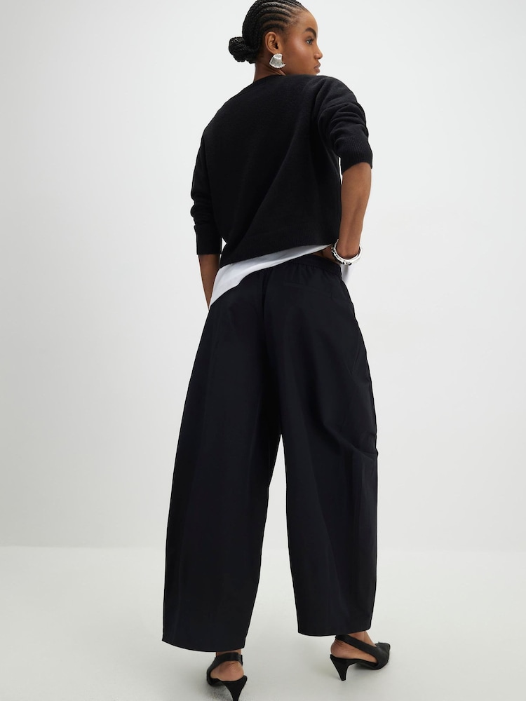 River Island Black Poplin Barrel Trousers - Image 4 of 4 River Island Black Poplin Barrel Trousers - Image 4 of 4