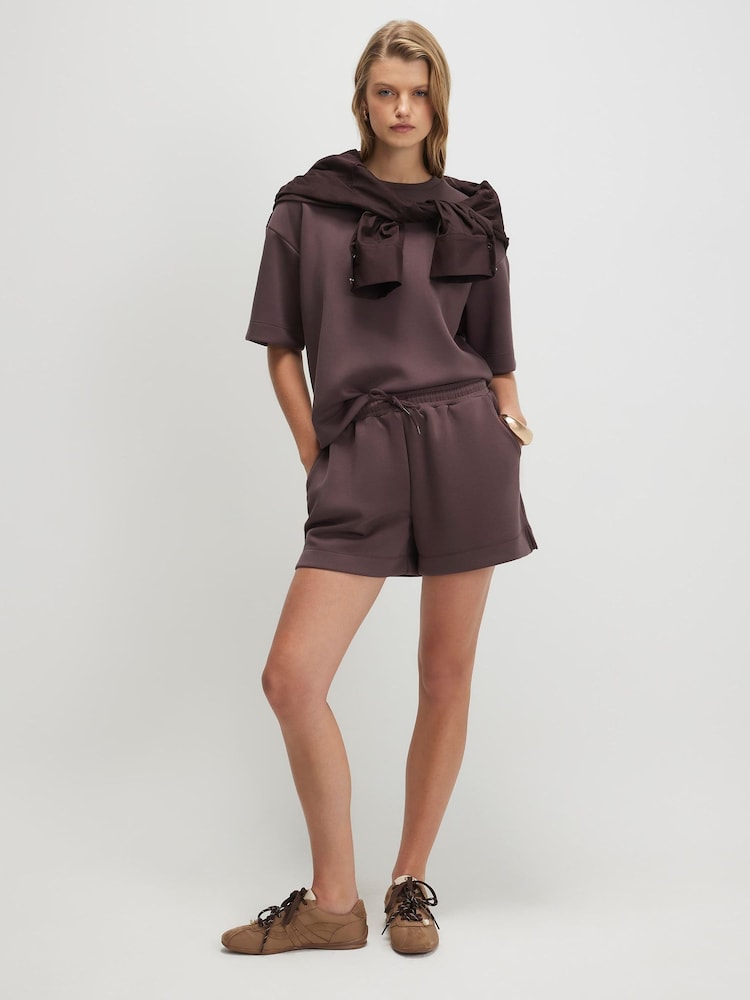 River Island Brown Premium Drawstring Shorts - Image 1 of 4 River Island Brown Premium Drawstring Shorts - Image 1 of 4