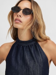 River Island Slim Hexangonal Sunglasses - Imagen 1 de 5