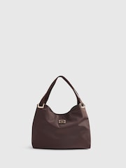 River Island Brown Nylon Slouch Shoulder Bag - Image 1 of 5