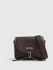 River Island Brown Zip Flap Front Cross-Body Bag - Image 2 of 6