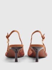 Brown - River Island Mesh Slingback Heeled Court Shoes - Larawan 4 ng 6