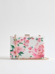River Island White Floral Hard Shell Clutch Bag - Image 2 of 6