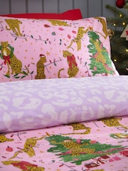 Furn PinkLilac Purrfect Christmas Abstract Duvet Set - Image 3 of 6