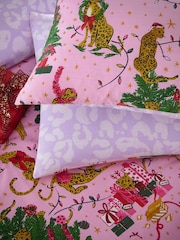 Furn PinkLilac Purrfect Christmas Abstract Duvet Set - Image 4 of 6