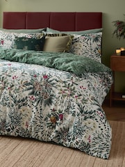 Wylder Pine Green Winter Foliage Reversible Brushed Cotton Duvet Set - Image 3 of 3