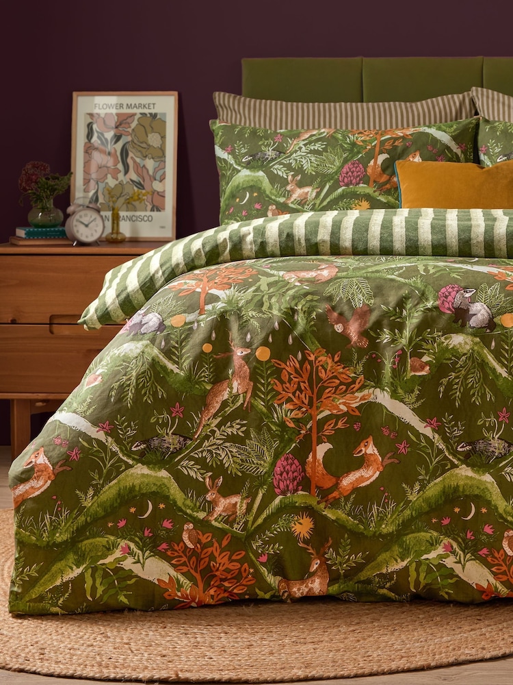 Furn Nya Woodland Reversible Printed Duvet Set - 圖片 4，共 4