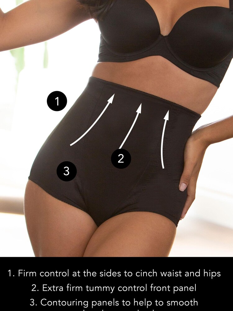 Pour Moi Black Lingerie Hourglass Firm Control Knicker - Image 2 of 4