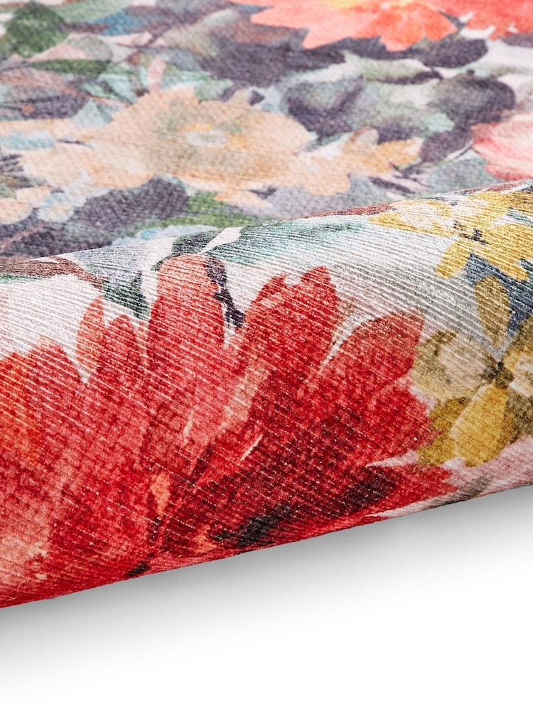 Clarke and Clarke Teal & Rouge Red Tahiti Washable Runner - Image 4 of 4
