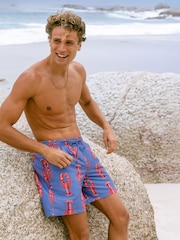 Chelsea Peers Blue Lobster Print Swim Shorts - Image 4 of 7