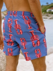 Chelsea Peers Blue Lobster Print Swim Shorts - Image 5 of 7
