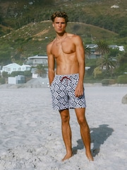 Chelsea Peers Blue Palm Patch Print Swim Shorts - Image 1 of 6