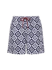Chelsea Peers Blue Palm Patch Print Swim Shorts - Image 5 of 6