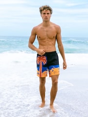 Chelsea Peers Blue Beach Print Swim Shorts - Image 1 of 6