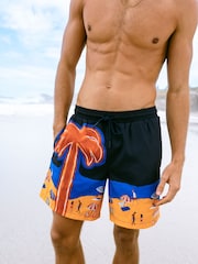 Chelsea Peers Blue Beach Print Swim Shorts - Image 2 of 6