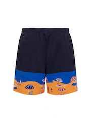 Chelsea Peers Blue Beach Print Swim Shorts - Image 6 of 6