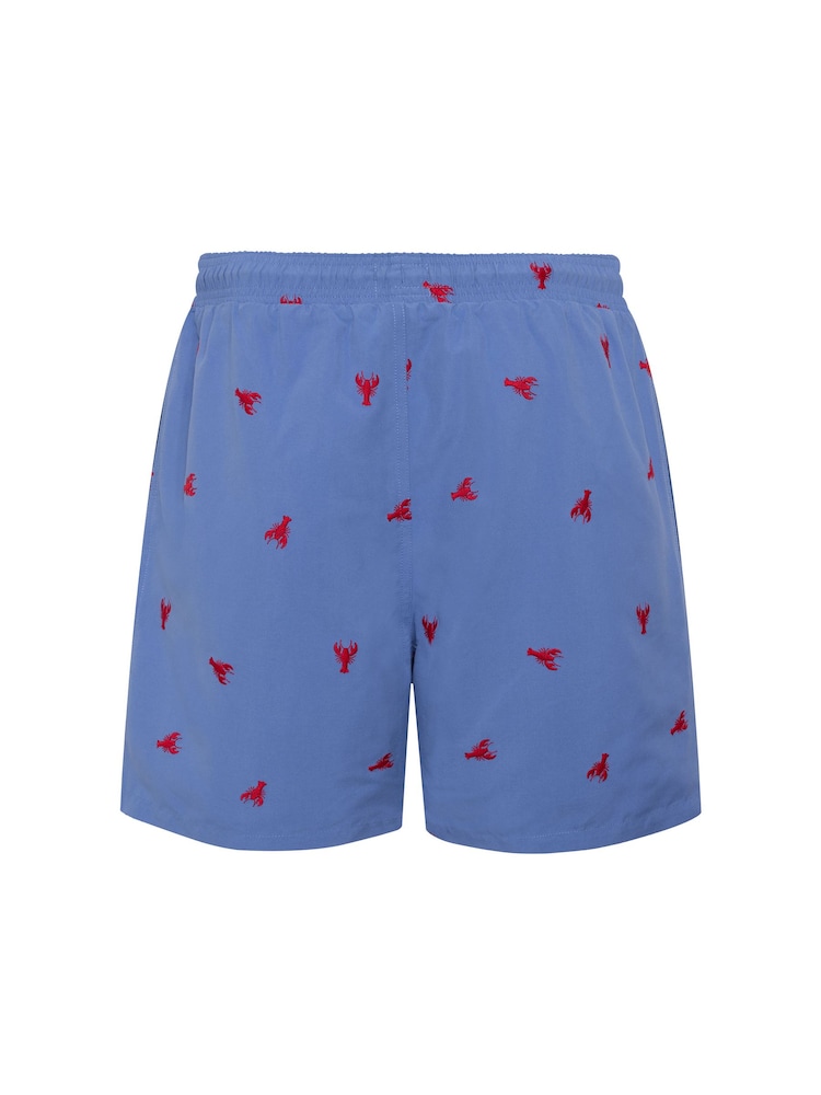 Chelsea Peers Blue Embroidered Lobster Swim Shorts - Image 6 of 6 Chelsea Peers Blue Embroidered Lobster Swim Shorts - Image 6 of 6