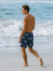 Chelsea Peers Blue Palm Tree Print Swim Shorts - Image 3 of 7