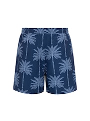 Chelsea Peers Blue Palm Tree Print Swim Shorts - Image 7 of 7