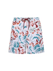 Chelsea Peers White/Blue Coral Mirage Print Swim Shorts - Image 5 of 6