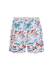 Chelsea Peers White/Blue Coral Mirage Print Swim Shorts - Image 6 of 6