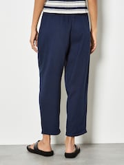 Apricot Blue Ladder Lace Insert Linen Joggers - Image 4 of 5